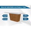 Ver imagem 6 de Mesa de Sala Jantar Luna com Tampo 180x90cm Madeirado Vidro Canto Curvo - Imbuia/ripado 3d/off White