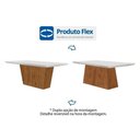 Ver imagem 2 de Mesa de Sala Jantar Luna com Tampo 180x90cm Madeirado Vidro Canto Curvo - Imbuia/ripado 3d/off White
