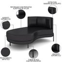 Ver imagem 3 de Chaise Longue Divã 164cm Braço Esquerdo Logus D06 Sintético Preto - Mpozenato