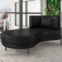 Ver imagem 2 de Chaise Longue Divã 164cm Braço Esquerdo Logus D06 Sintético Preto - Mpozenato