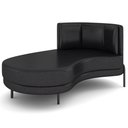 Ver imagem 1 de Chaise Longue Divã 164cm Braço Esquerdo Logus D06 Sintético Preto - Mpozenato