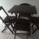 Ver imagem 1 de Conjunto de Mesa com 4 cadeiras cor TABACCO Marcenaria Aliberti 01