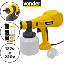 Pistola para Pintura Elétrica 2,6mm Hvlp Pev400 127v Vonder - 8