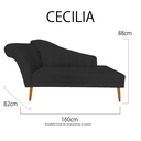 Ver imagem 6 de Recamier Divã Pés Palito para Sala Cecilia 1.60cm Suede Preto - Incasa Decor