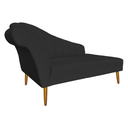 Ver imagem 4 de Recamier Divã Pés Palito para Sala Cecilia 1.60cm Suede Preto - Incasa Decor