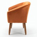 Ver imagem 6 de Jogo 2 Poltronas Estofadas Tecido Veludo Elegante para Sala de Espera Aconchegante Pés de Madeira Re