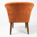 Ver imagem 7 de Jogo 2 Poltronas Estofadas Tecido Veludo Elegante para Sala de Espera Aconchegante Pés de Madeira Re
