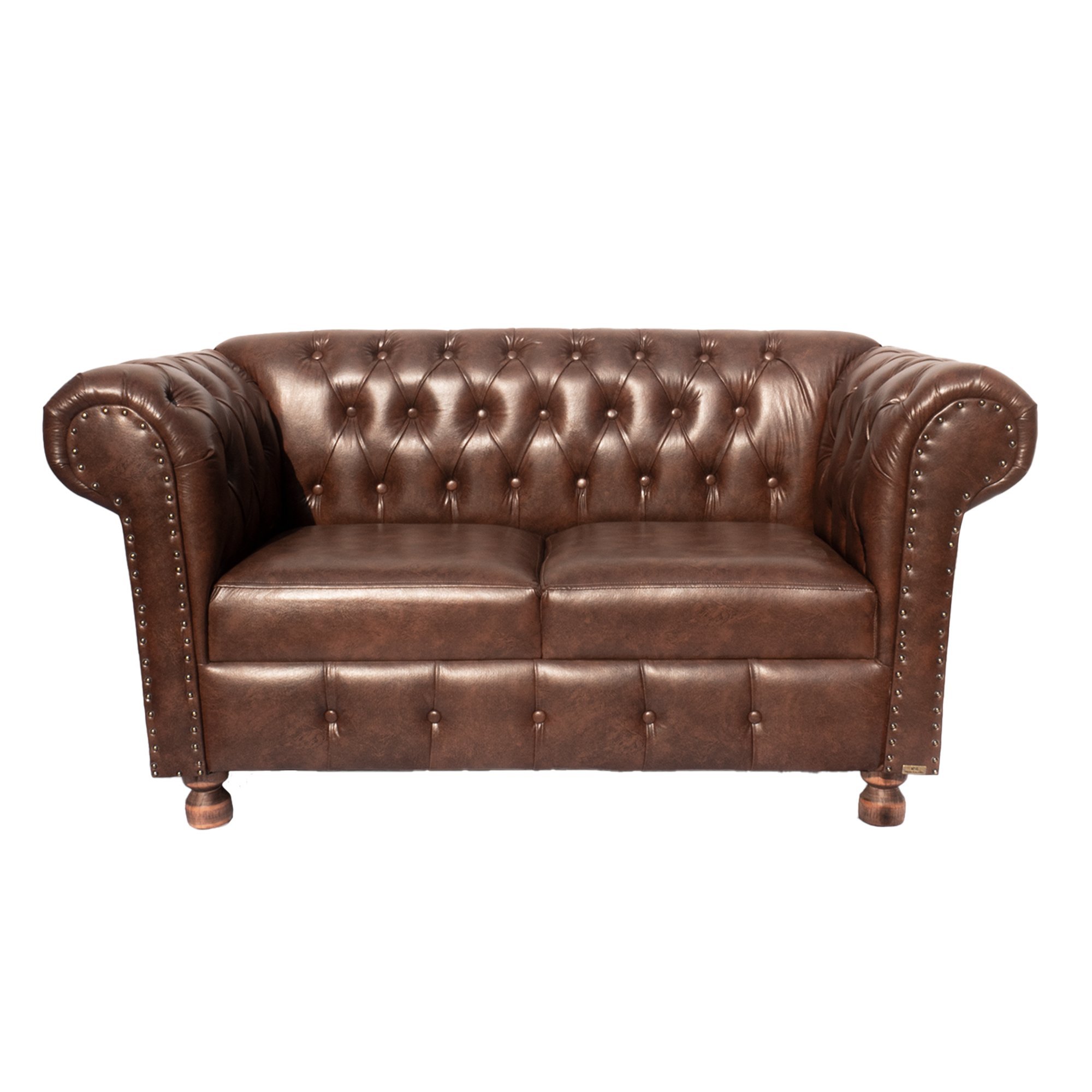 Namoradeira  Chesterfield Luiz XV Capitone Corano Marrom - 2