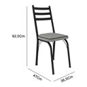 Ver imagem 3 de Conjunto Com 2 Cadeiras Tubular Europa 141 Preto Fosco Assento Platina Artefamol 11923 - Cadeira 141