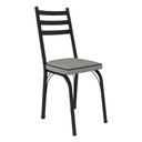 Ver imagem 2 de Conjunto Com 2 Cadeiras Tubular Europa 141 Preto Fosco Assento Platina Artefamol 11923 - Cadeira 141