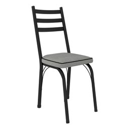 Conjunto Com 2 Cadeiras Tubular Europa 141 Preto Fosco Assento Platina Artefamol 11923 - Cadeira 141 - 2