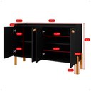Ver imagem 2 de Aparador 4 Portas Moderno Buffet Organizador Louças Cantinho do Café Decoração Sala Cozinha Rpm