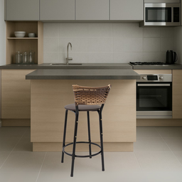 Banco para Bancada Cozinha Gourmet Junco Cappuccino Balcão Ilha Banqueta 60cm Itagold - 2