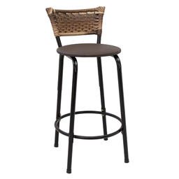 Banco para Bancada Cozinha Gourmet Junco Cappuccino Balcão Ilha Banqueta 60cm Itagold - 1