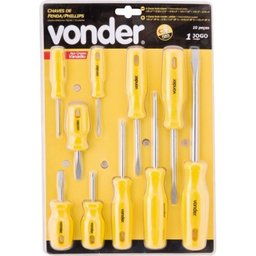 CHAVE DE FENDA E PHILIPS (KIT 10 PECAS) (VONDER) - 1