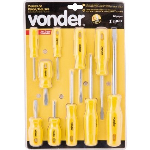 Kit de Chave Fenda Phillips com 10 Peças Vonder