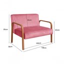 Ver imagem 2 de Sofá Namoradeira Anita 2 Lugares 108cm Rosa Suede Estrutura Madeira Bella Decor