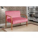 Ver imagem 3 de Sofá Namoradeira Anita 2 Lugares 108cm Rosa Suede Estrutura Madeira Bella Decor