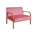 Ver imagem 1 de Sofá Namoradeira Anita 2 Lugares 108cm Rosa Suede Estrutura Madeira Bella Decor