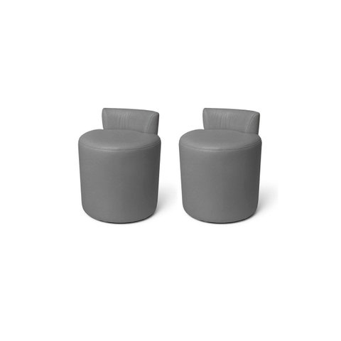 Kit 2 Puff'S Banqueta Alto Confortável Reforçado Minimalista Roma Corino
