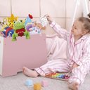Ver imagem 6 de Bau Cesto Roupas Quarto Criança Puff em Madeira Rosa Organizador Sapatos Multiuso Meninas