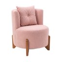 Ver mais imagens de Kit Poltrona e Puff Luna Decorativa Curvo Orgânico Boucle Rosa Montanaris Decor