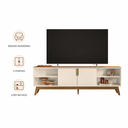Ver imagem 3 de Rack Bancada Campinas Off White/Canela para TV até 75” - Mobler