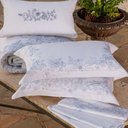 Ver imagem 2 de Jogo de Cama Casal 300 Fios Limoges - Naturalle Fashion Branco/azul