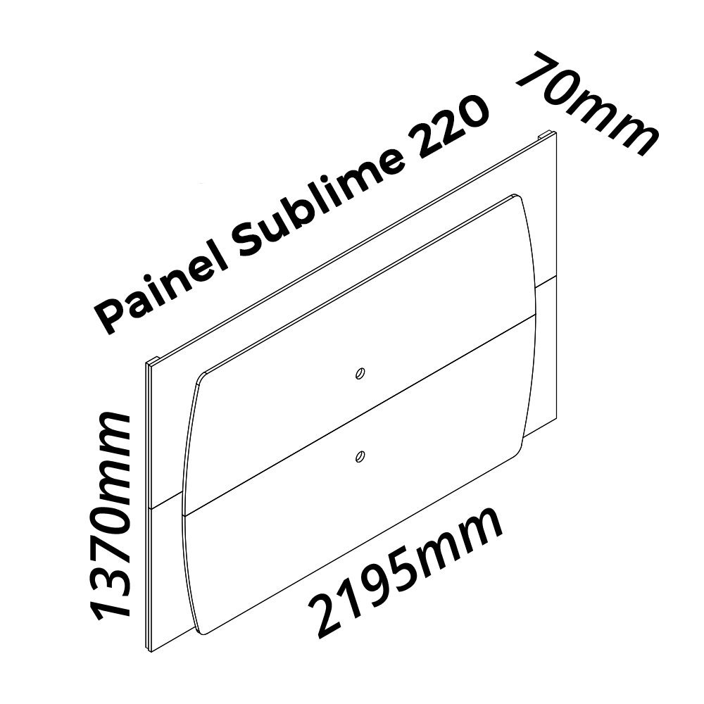 Painel e Rack com LED Sublime 220 Cinza Off White - Gelius - 3