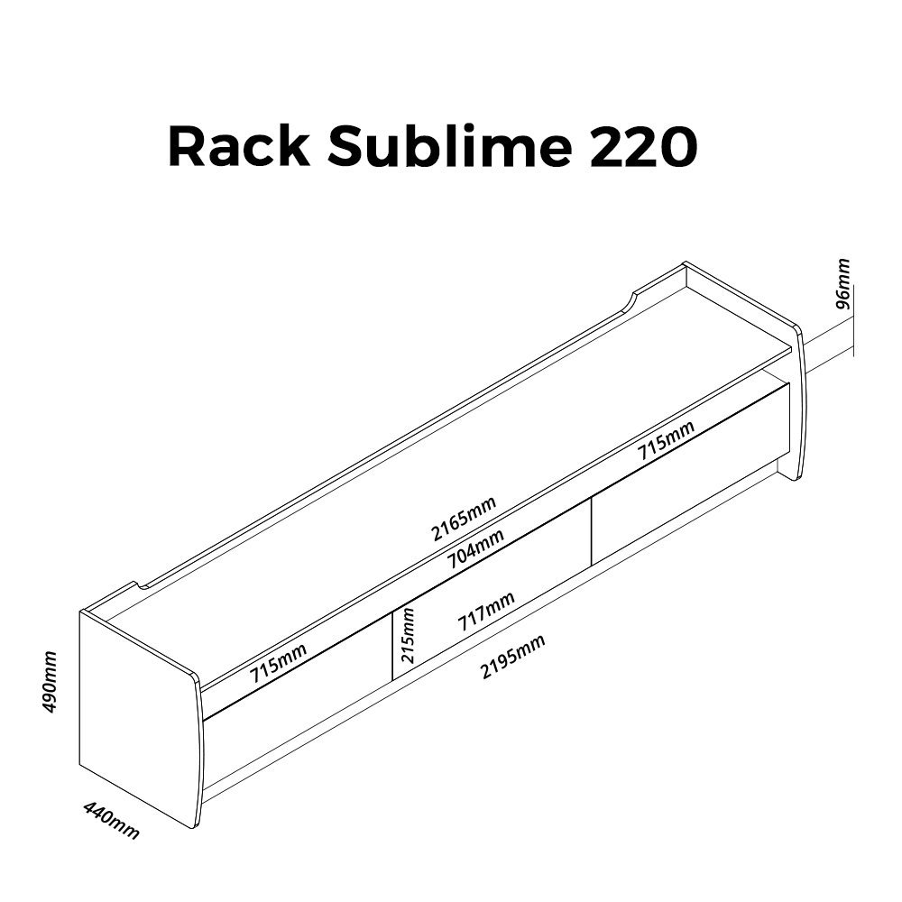 Painel e Rack com LED Sublime 220 Cinza Off White - Gelius - 4