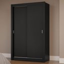 Ver imagem 1 de Guarda-roupa Solteiro 2 Portas de Correr Preto Milano Madesa Preto