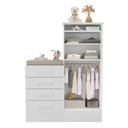 Ver imagem 5 de Cômoda 4 Gavetas 2 Portas Primeiro Sonho Branco Espresso Móveis
