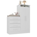 Ver imagem 4 de Cômoda 4 Gavetas 2 Portas Primeiro Sonho Branco Espresso Móveis