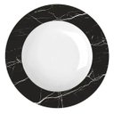 Ver mais imagens de Jogo 6 Pratos Germer Fundos Preto e Branco 23cm Versa Porcelana com Estampa Mármore