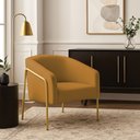 Ver imagem 1 de Poltrona Sala Decorativa Stella Base Alta Tubo Dourado Veludo D03 - D’Rossi