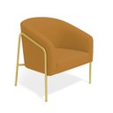 Ver imagem 2 de Poltrona Sala Decorativa Stella Base Alta Tubo Dourado Veludo D03 - D’Rossi