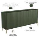 Ver imagem 3 de Aparador Buffet Sala de Jantar 4 Portas Brise Pés Industrial Dourado Naim I03 Musgo - Lyam Decor