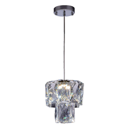 Lustre Pendente Cristal Legítimo Sala de Jantar Quarto Mini Fasano Bivolt:cromado/110v/220v - 2