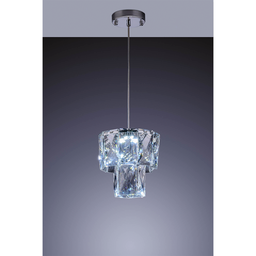Lustre Pendente Cristal Legítimo Sala de Jantar Quarto Mini Fasano Bivolt:cromado/110v/220v - 1