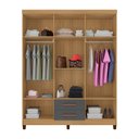 Ver imagem 3 de Guarda Roupa Casal 6 Portas e 2 Gavetas Monique Carvalho/grafite - Pallazio