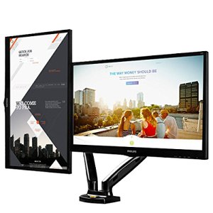 Suporte Articulado de Mesa para 2 Monitores 15 a 27 com Ajuste Altura e Pistão a Gás F160N Elg