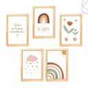 Ver imagem 1 de Kit 5 Quadros Decorativos Arco-íris Boho Escandinavo:pinus