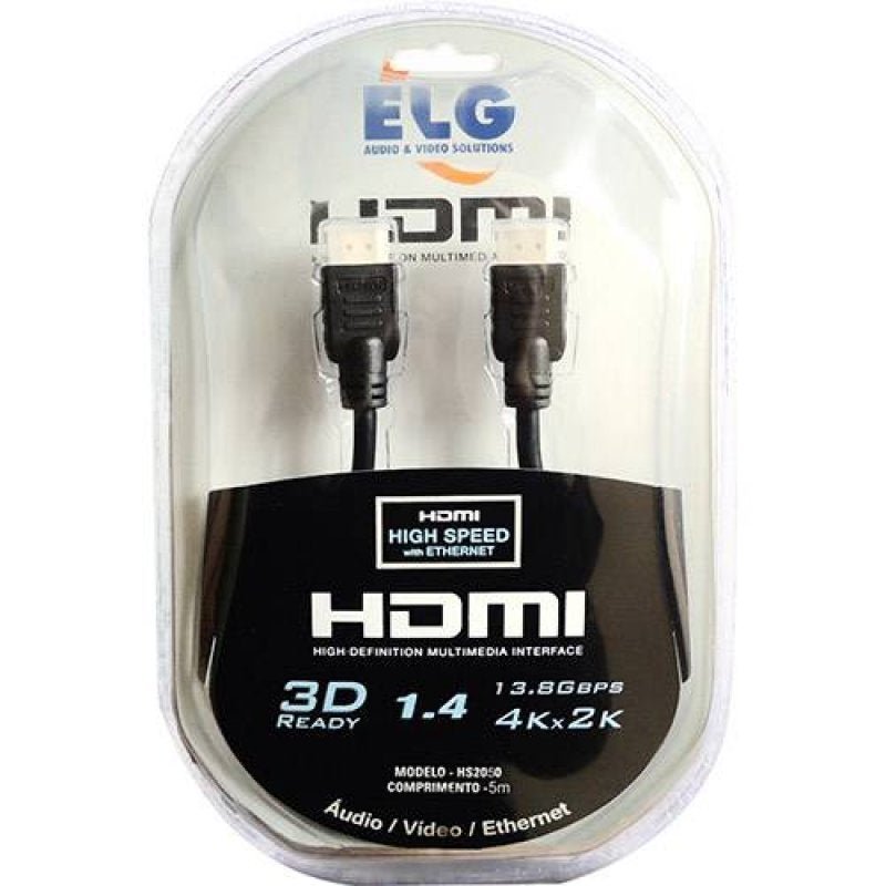 Cabo HDMI 1.4, High speed, c/Ethernet ( 3D ) com 5 metros - 2