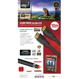 Cabo Hdmi 2.0v, Elg, Hs20100, 10 Metros, 3d Ready, 4k Ultrahd - 7