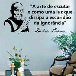 Adesivo de Parede Frase - Dalai Lama - A arte de escutar - M 50x110cm - 1