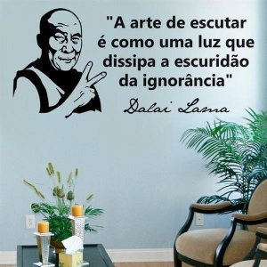 Adesivo de Parede Frase - Dalai Lama - A arte de escutar - M 50x110cm