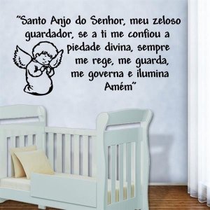 Adesivo de Parede Frase Santo anjo Mod. 2 - M 50x100cm