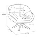 Ver imagem 5 de Kit 02 Poltronas Califórnia Giratória Veludo Bege Base de Madeira - Pallazio