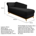 Ver imagem 4 de Kit Diva Recamier Vanessa 185cm Lado Direito e 02 Poltronas Laura Suede - Doce Sonho Móveis RECAMIER