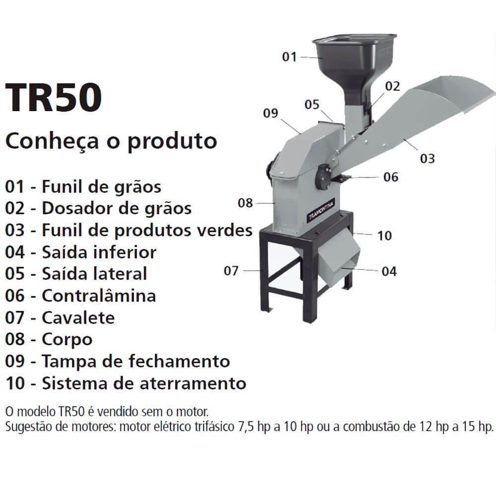 Triturador Tramontina de Resíduos Tr50 Saída Lateral e sem Motor com 20 Martelos Móveis 79864011 - 5